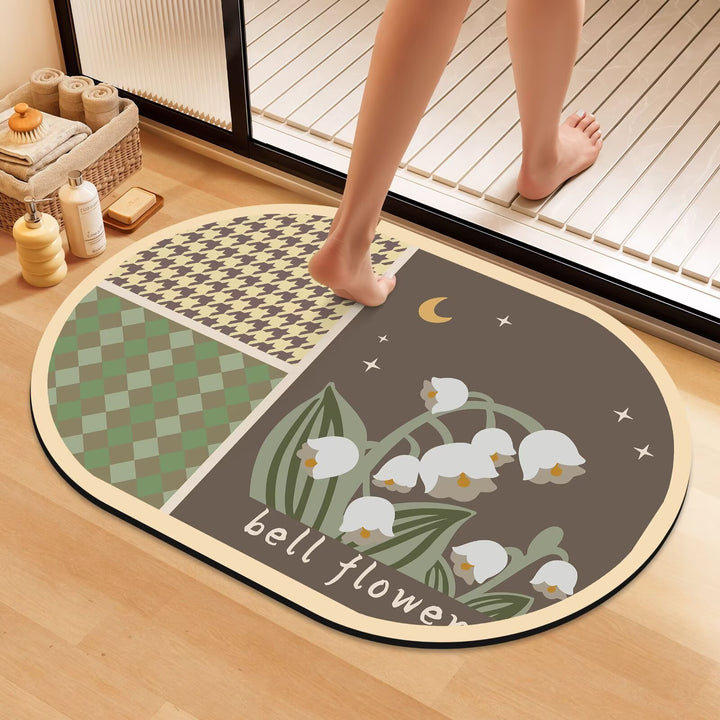 Artistic Floral Bath Mat Kalsten