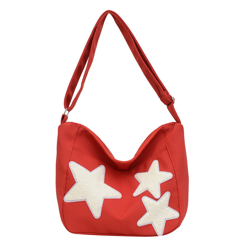 Casual Star-Embellished Shoulder Bag