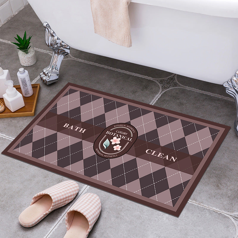 Oval Floral Design Area Mat