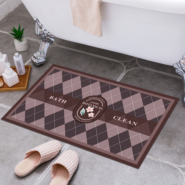 Oval Floral Design Area Mat
