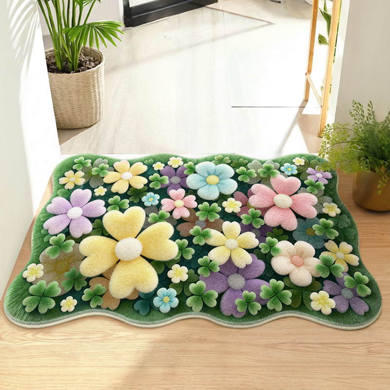 Floral-Themed Memory Foam Bath Mat Kalsten