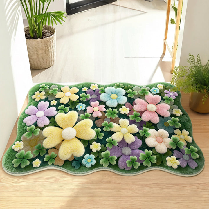 Floral-Themed Memory Foam Bath Mat Kalsten
