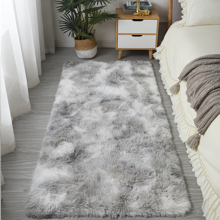 Plush Long-Pile Shag Area Runner Rug With Anti-Slip Backing And Faux Sheepskin Texture