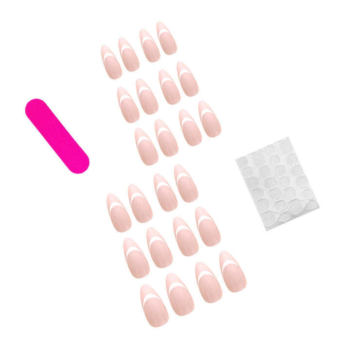 Elegant stiletto artificial nails with French tip Kalsten