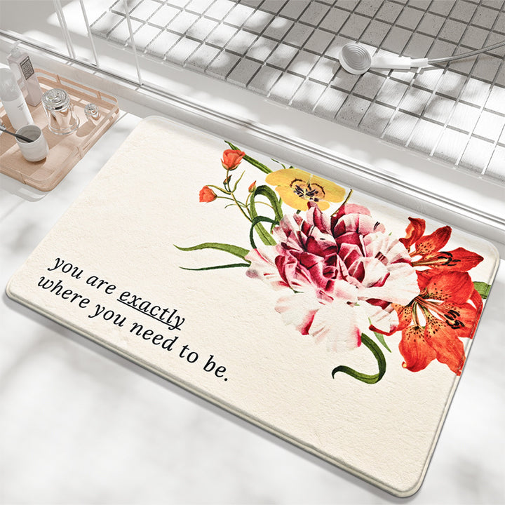 Decorative Floral Sayings Bath Mat Kalsten