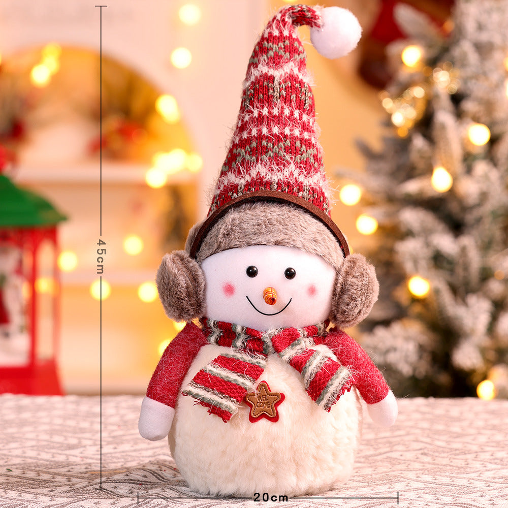 Decorative Plush Snowman Figurine