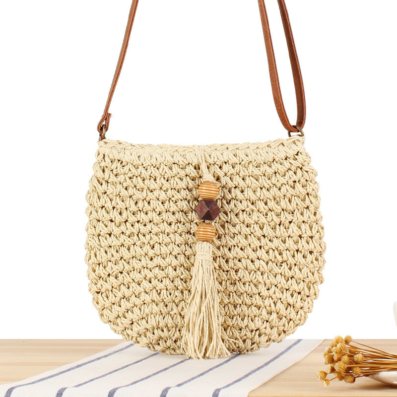 Shoulder bag with Hand-knotted Macramé and Fringes Kalsten