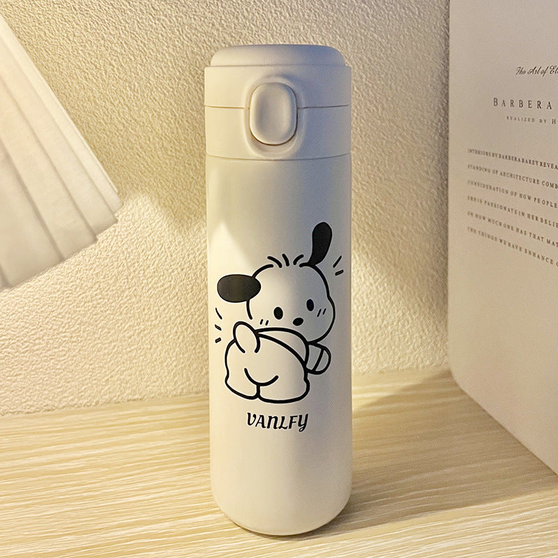Women's Insulated Drinking Bottle with Secure Screw Cap and Elegant Flower Design Kalsten
