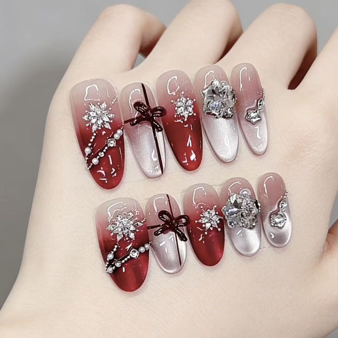 Luxury Rhinestone and Gradient Press-On Nail Set Kalsten