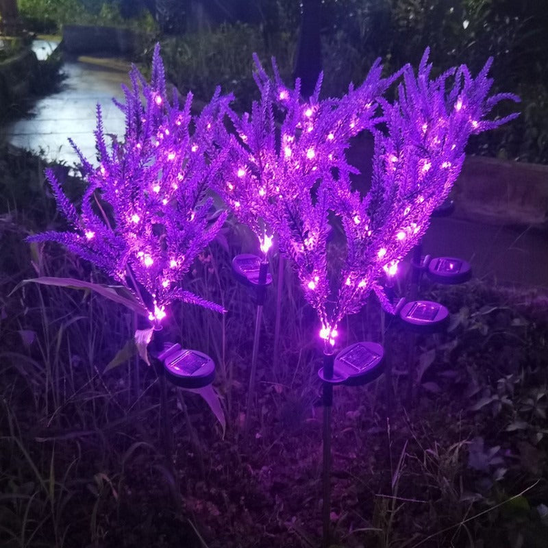 Solar LED Faux Lavender Garden Stake Lights Kalsten