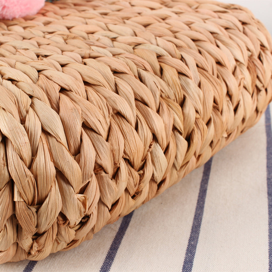 Beach bag with colorful pom poms Kalsten