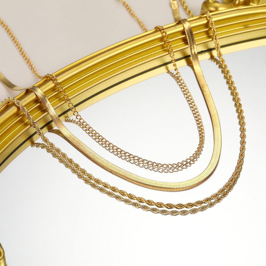 Layered Textured Chain Necklace Kalsten