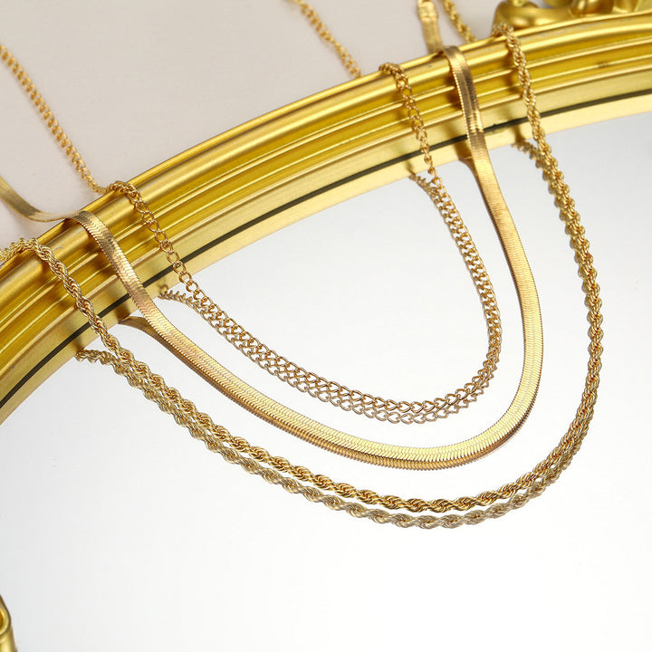 Layered Textured Chain Necklace Kalsten