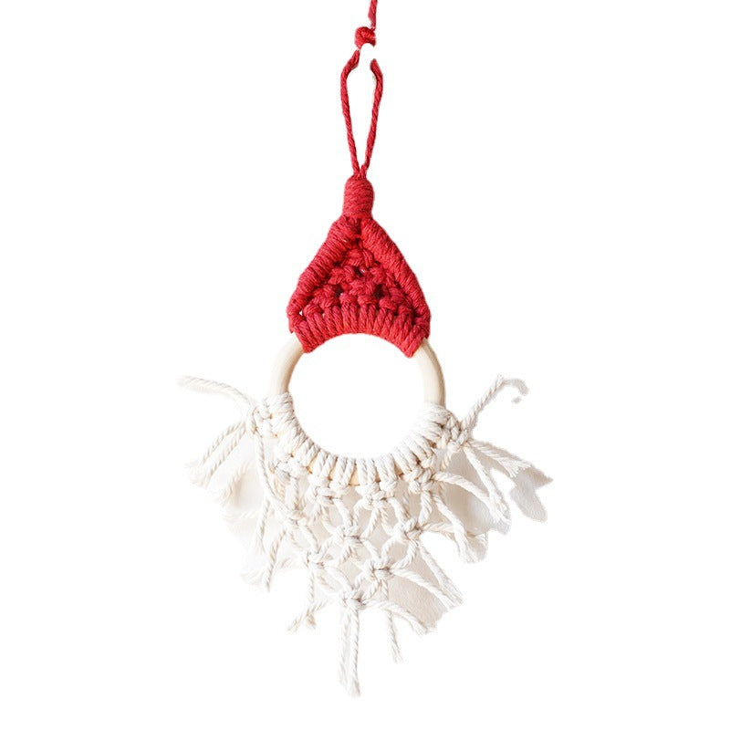 Macramé Decorative Wall Hanging with Circular Wooden Ring Kalsten