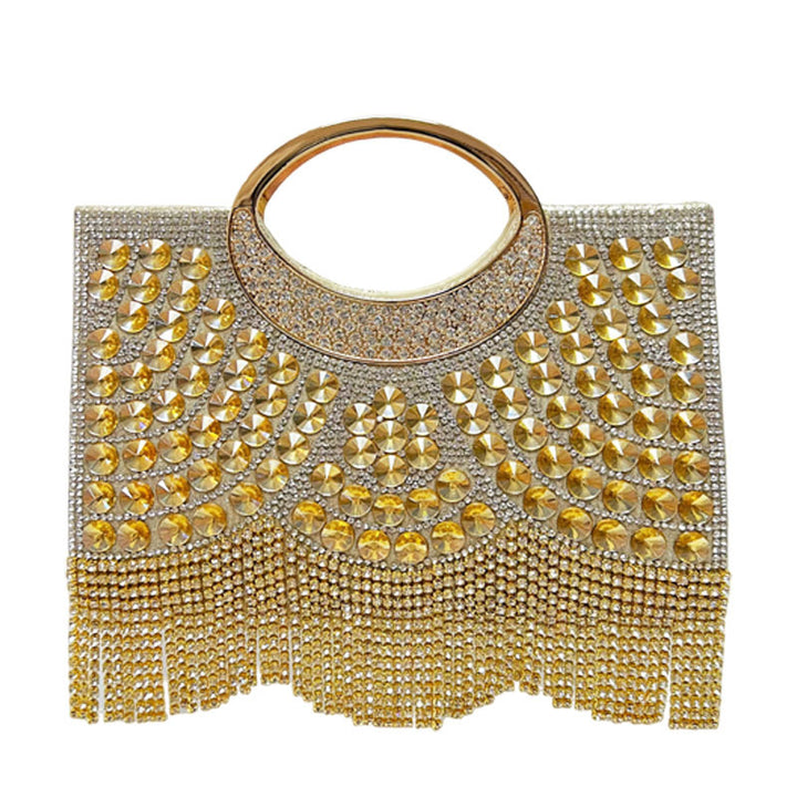 Rhinestone Fringe Evening Clutch