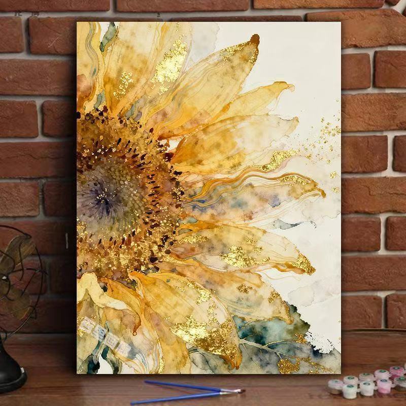 Elegant Sunflower Watercolor Canvas Art Kalsten