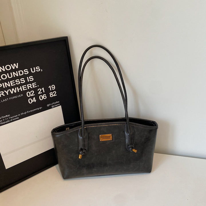 Classic Structured Leather Tote Bag Kalsten