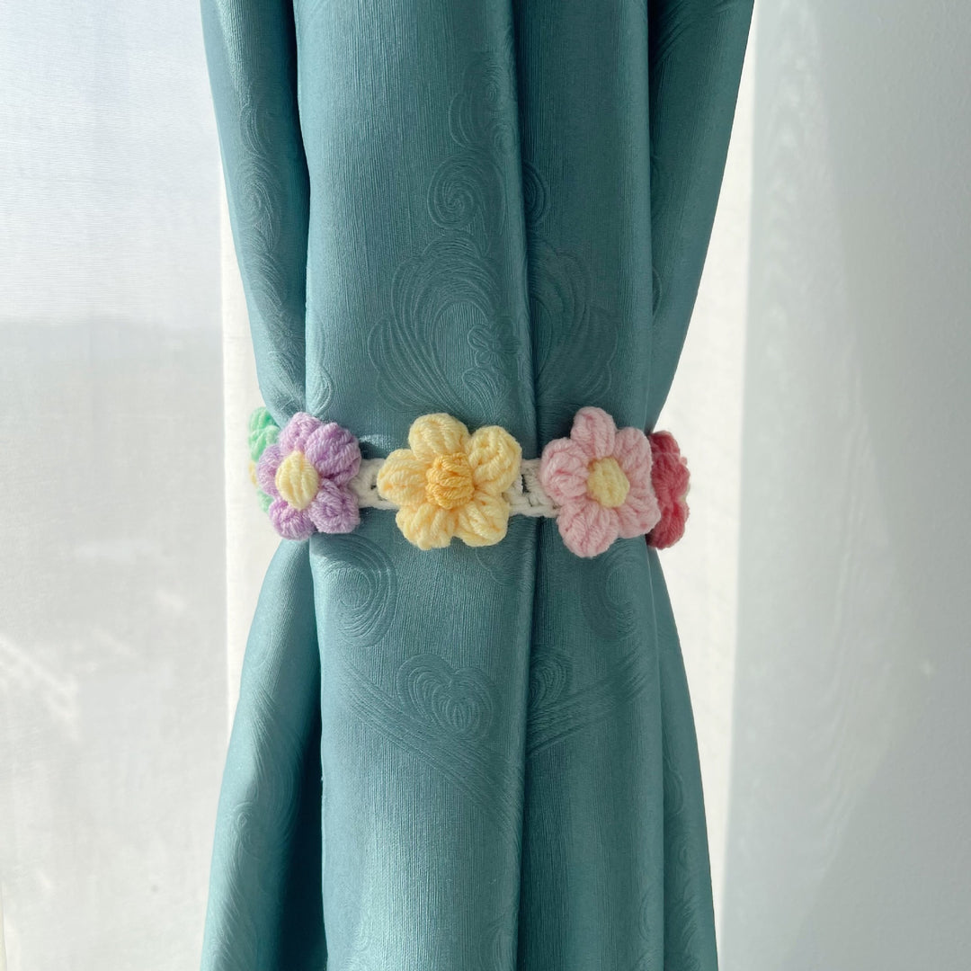 Handmade Crochet Flower Curtain Tieback Band
