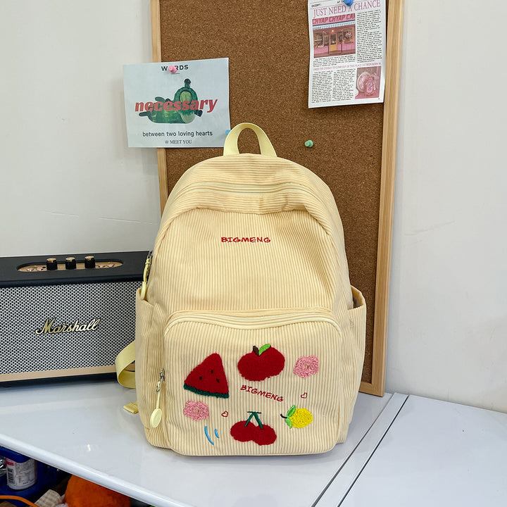 Stylish Embroidered Fruit Pattern Backpack Kalsten