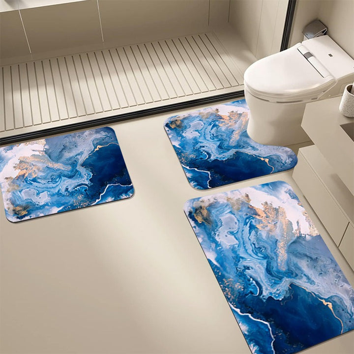 Abstract Bathroom Mat Set