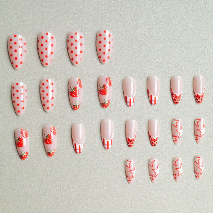 Creative Strawberry Gel Nail Art Set
