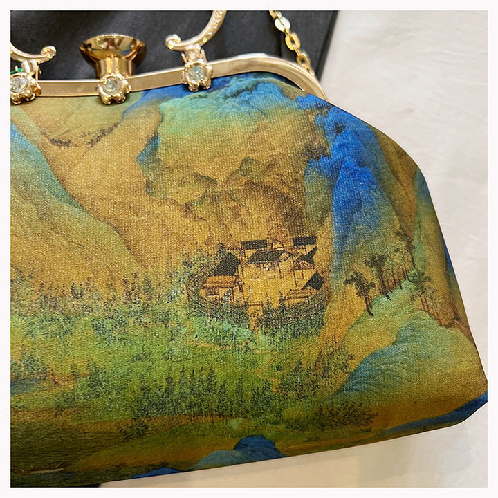 Vintage Art-Inspired Handbag