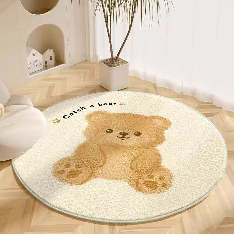 Plush Animal-Themed Round Area Rug