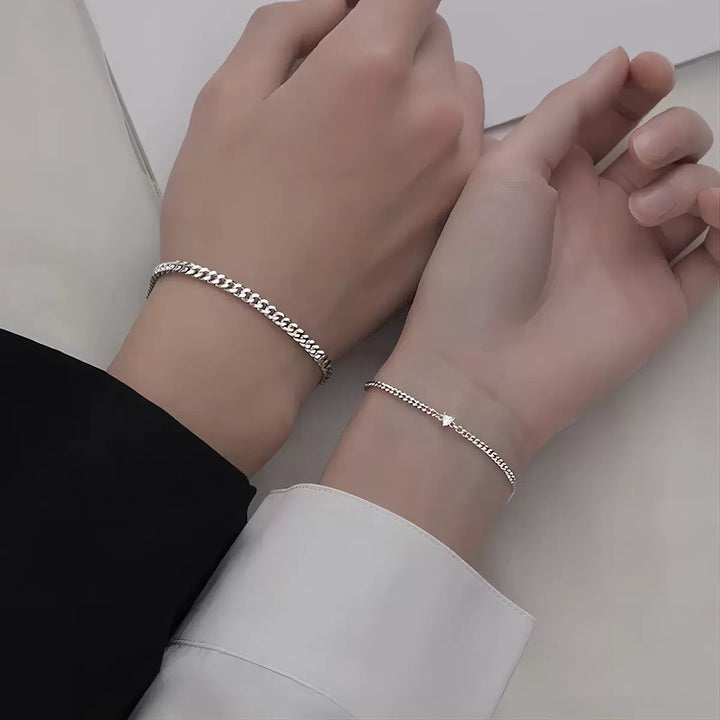 Delicate Braided Silver Chain Bracelet Kalsten