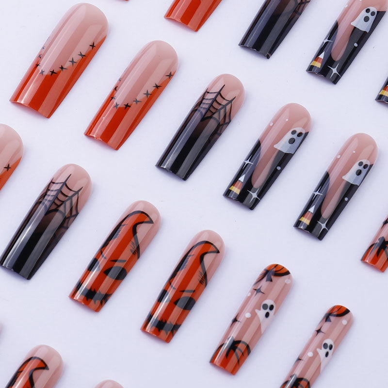Halloween-Themed Elaborate Press-On Nails
