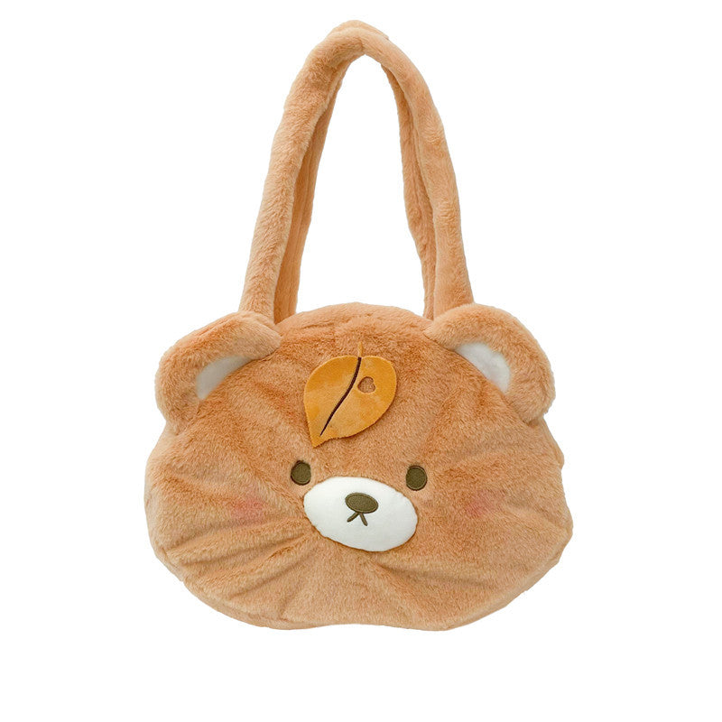 Plush Bear-Themed Shoulder Bag