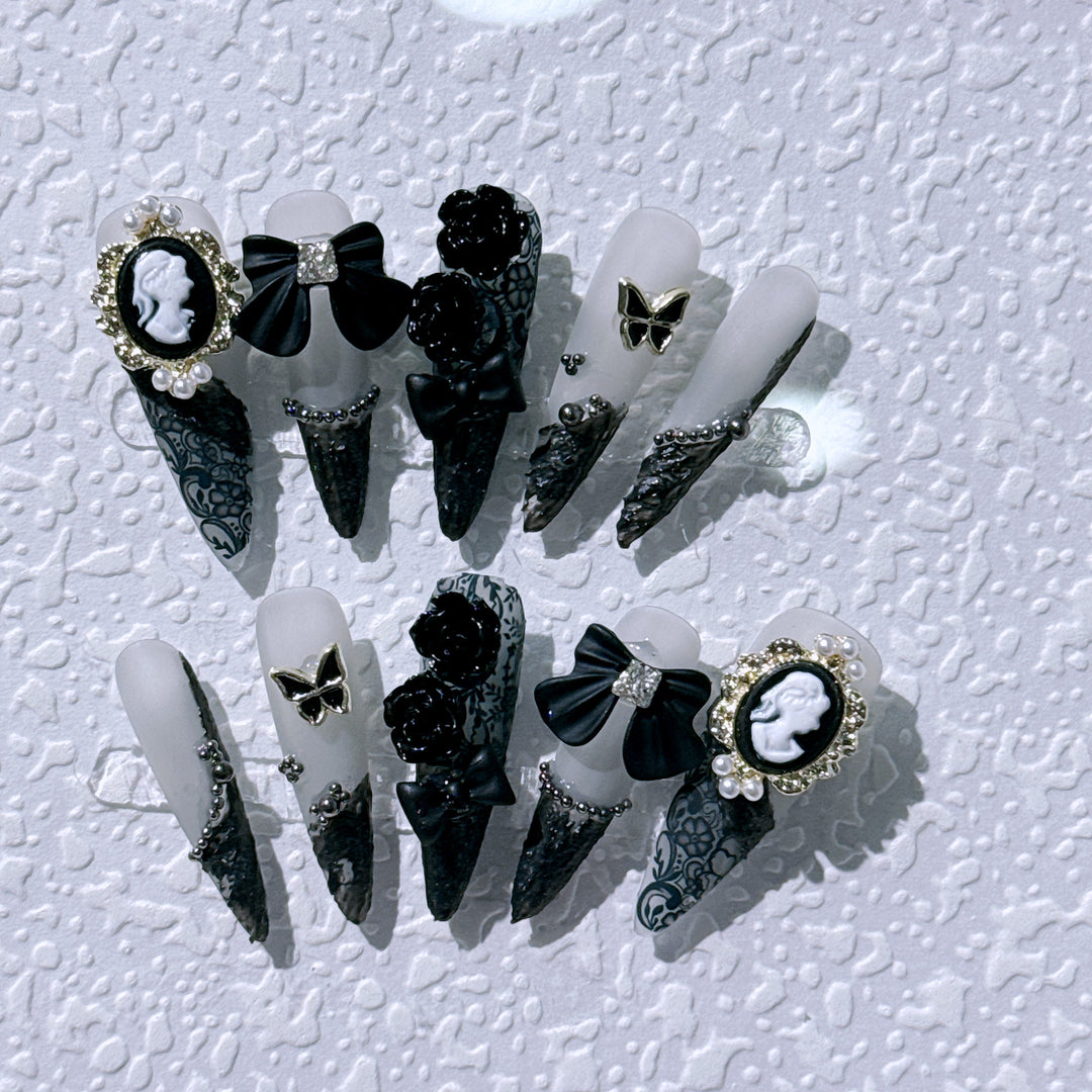 Gothic-Inspired Decorative Nail Art Collection