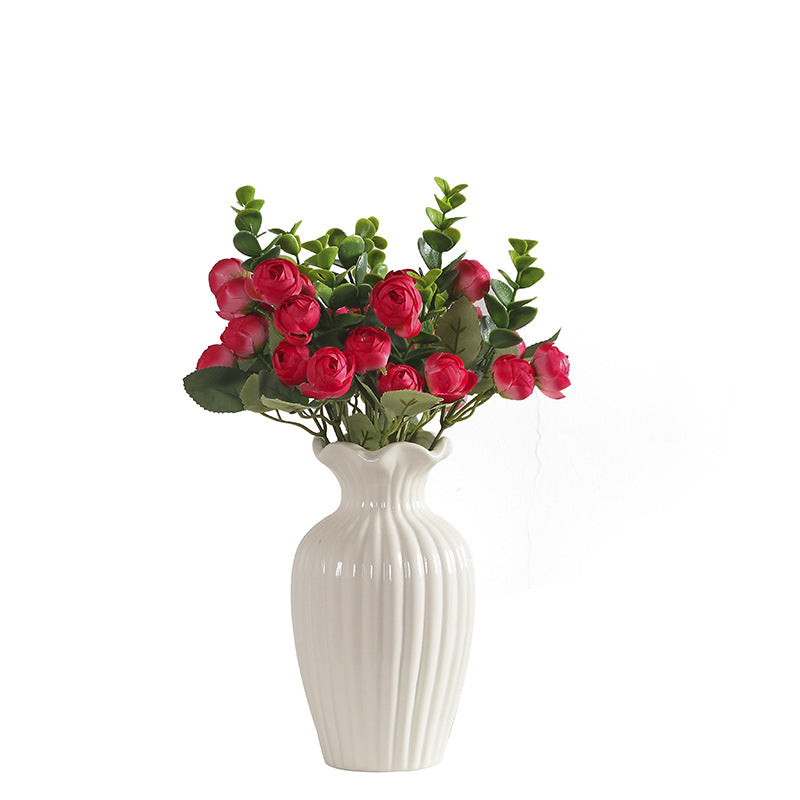 Elegant Ribbed Ceramic Flower Vase Kalsten 1790310309