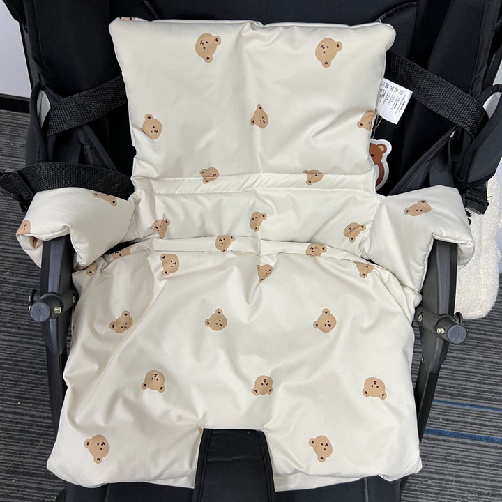 Padded Baby High Chair Cushion Set with Removable Teddy Applique