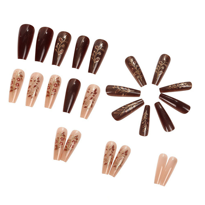 Artificial nails with elegant floral decorations Kalsten