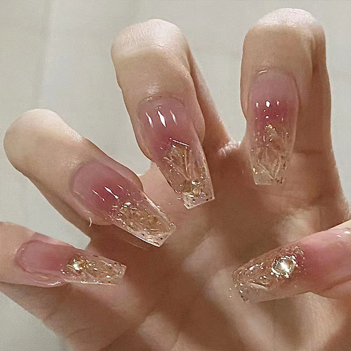 Elegant Press-On Nail Set with Glittery Accent Kalsten