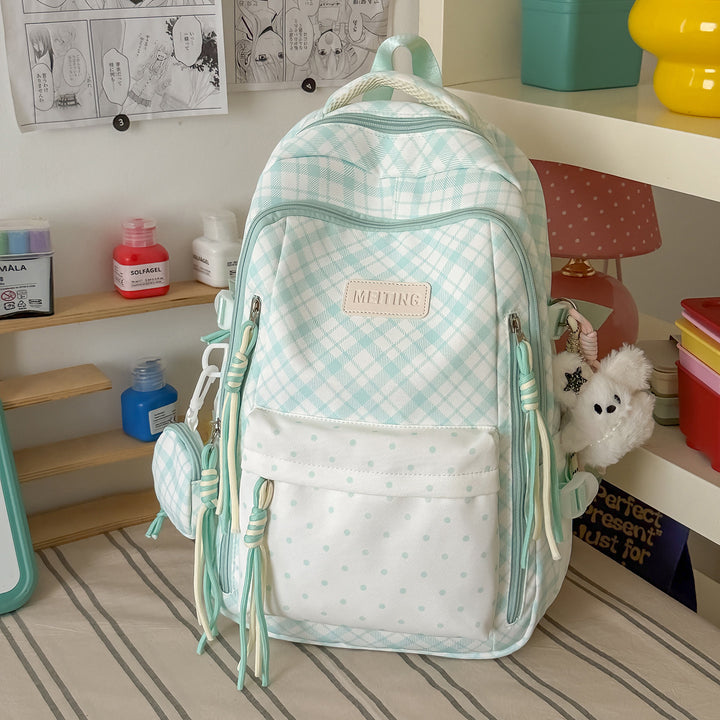 Stylish Checkerboard Patterned Backpack Kalsten