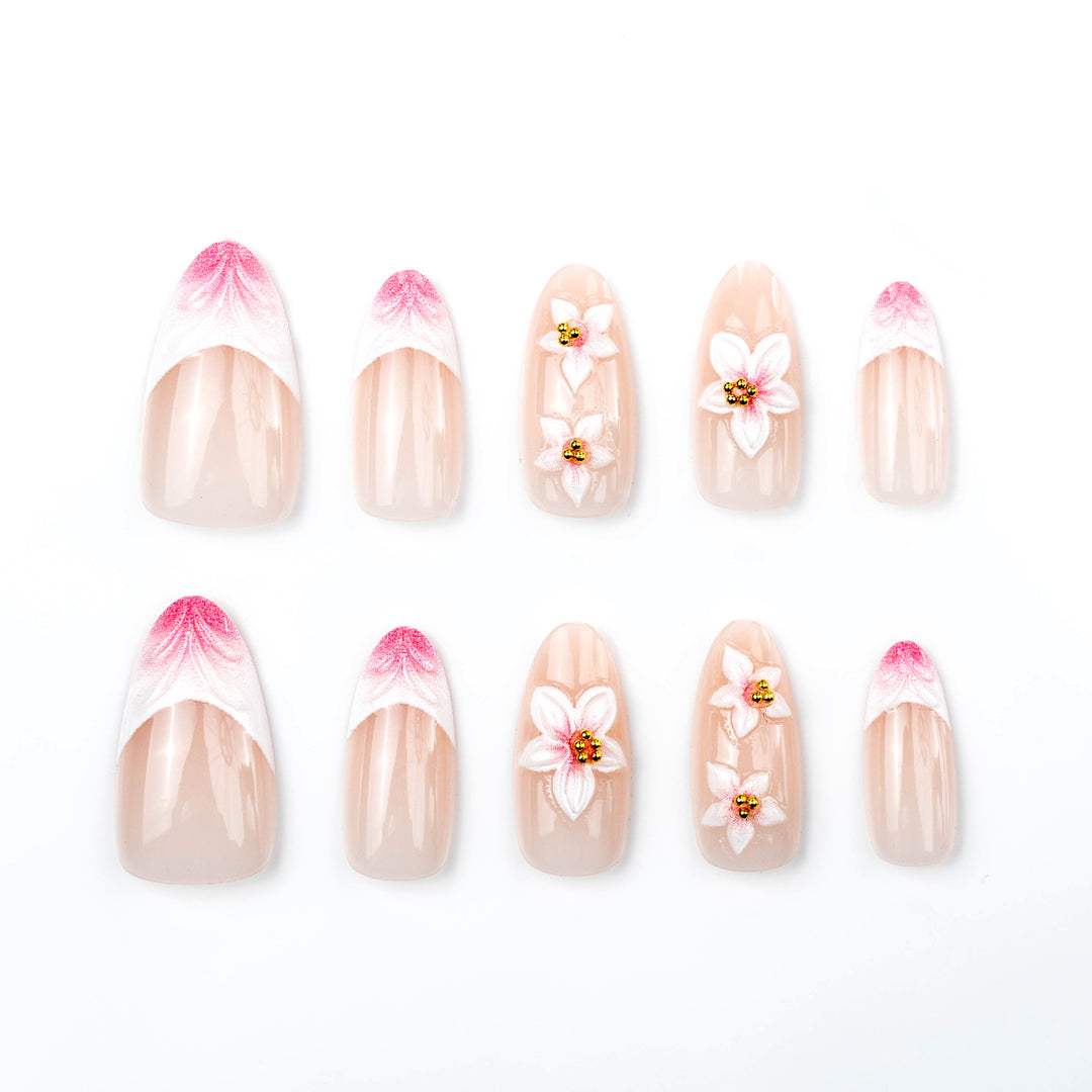 Premium Cherry Blossom Press-On Nail Art Set