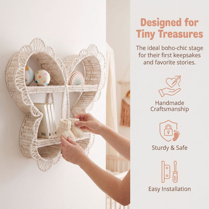 Playful wall shelf in butterfly design Kalsten
