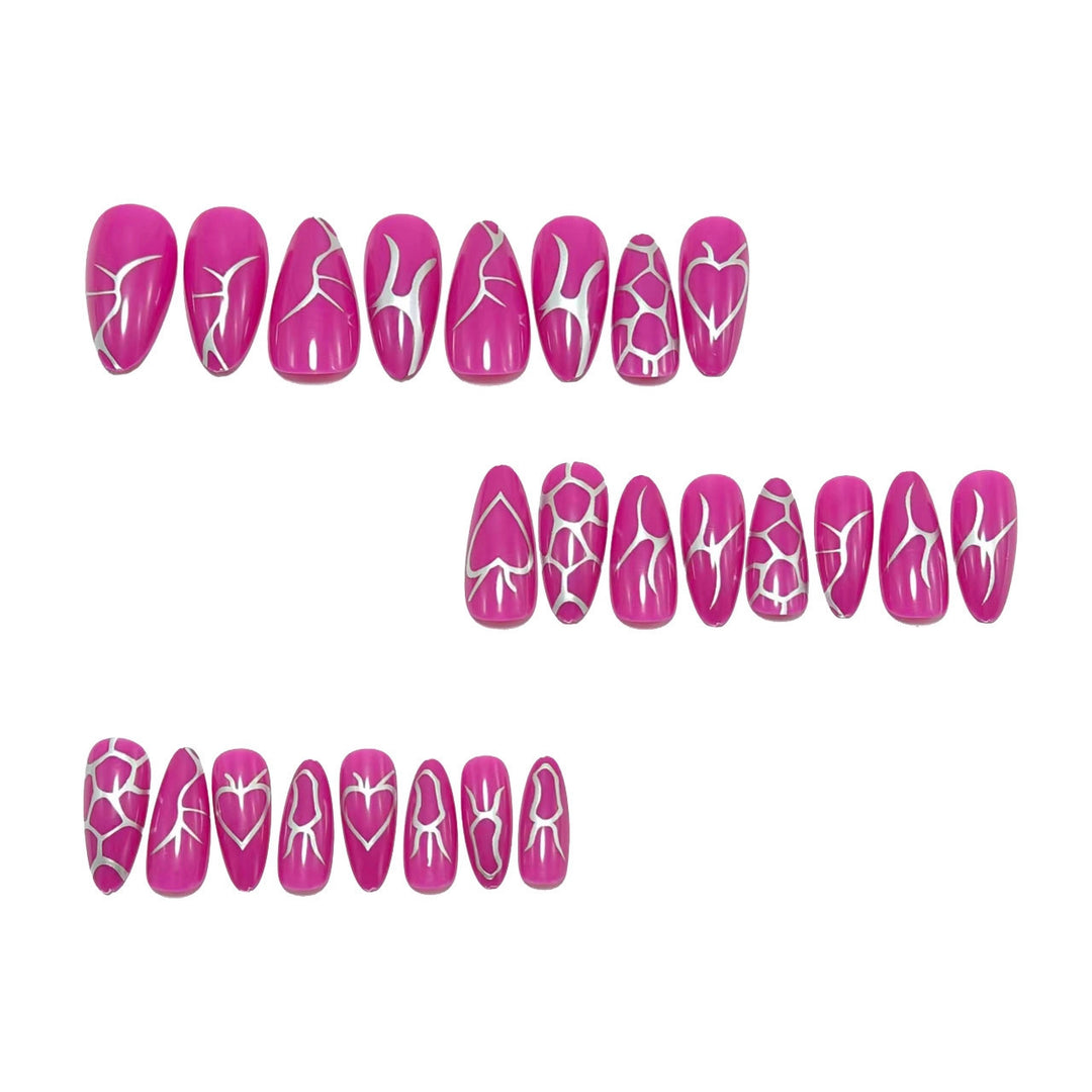 Creative artificial nails with elegant line design Kalsten