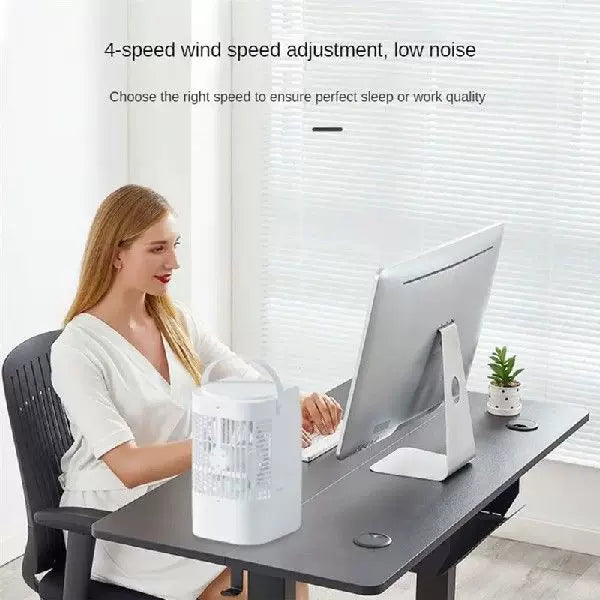 Unisex one size portable evaporative table fan with handle and adjustable multi-speed fan Kalsten