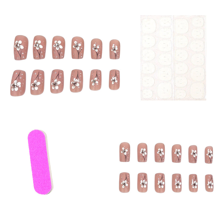 Floral Artified Acrylic Nail Enhancements Kalsten