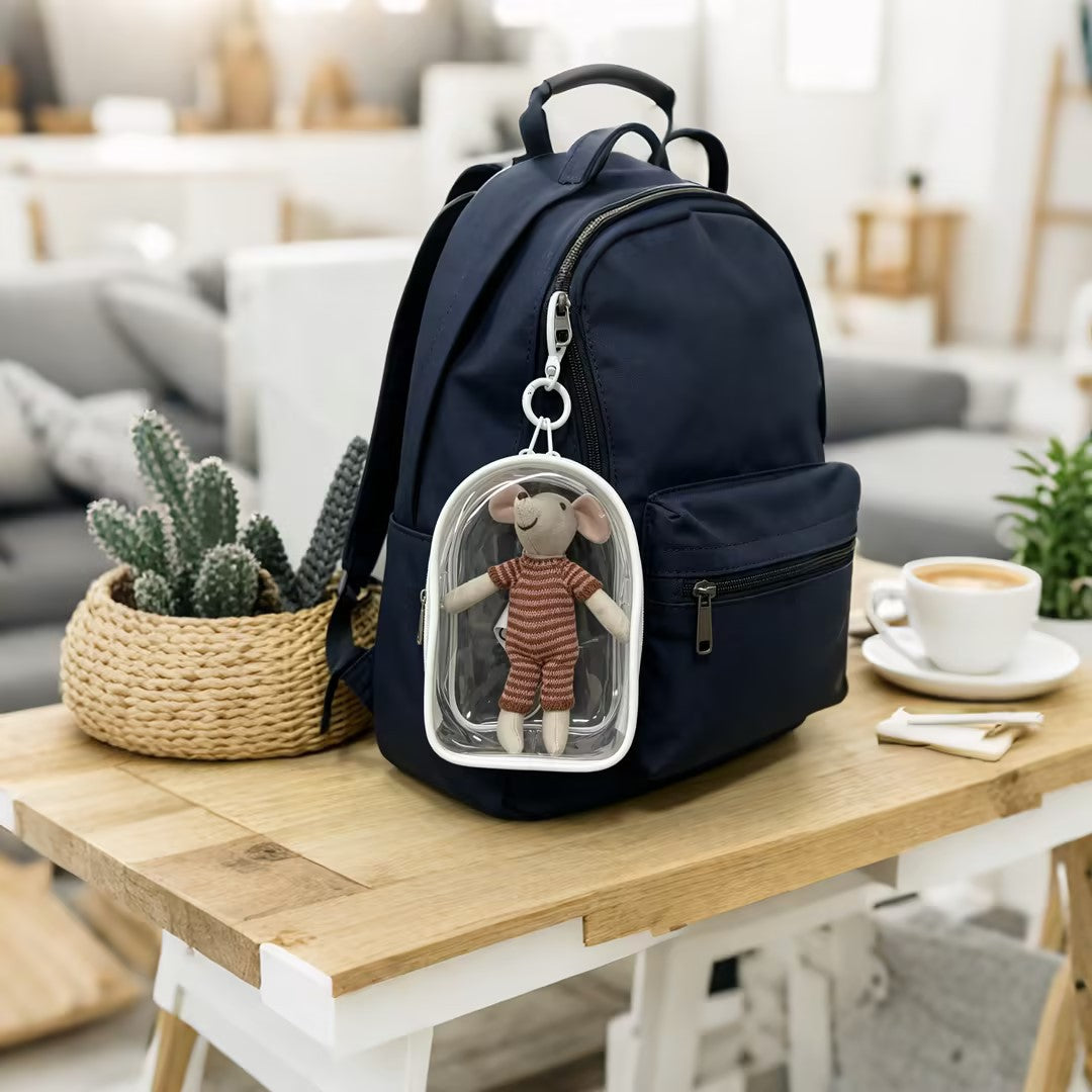 Clear PVC Mini Handbag with Detachable Carabiner Clip