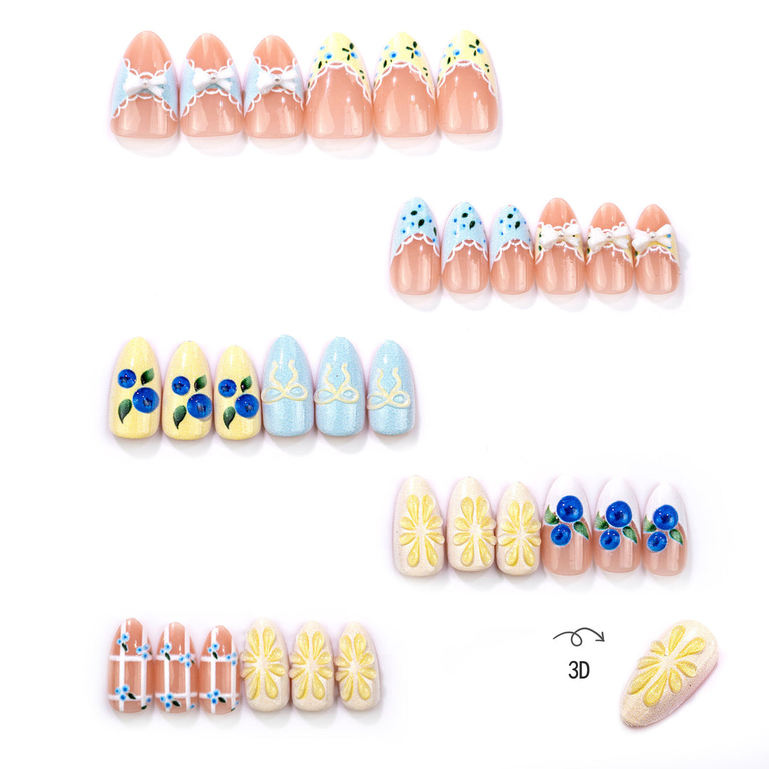 Decorative Floral Art Press-On Nails