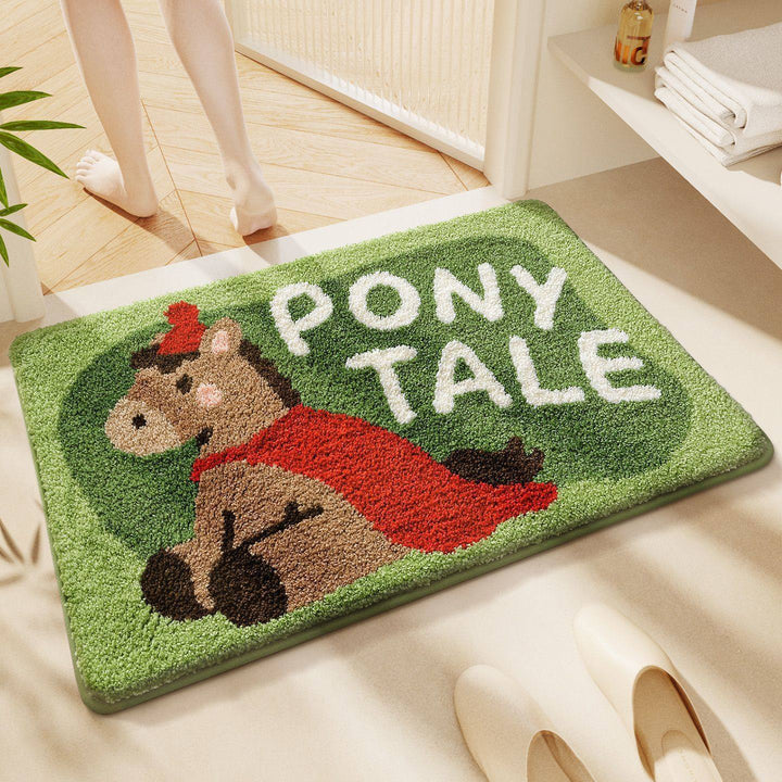 Cartoon Pony-Themed Bath Mat Kalsten