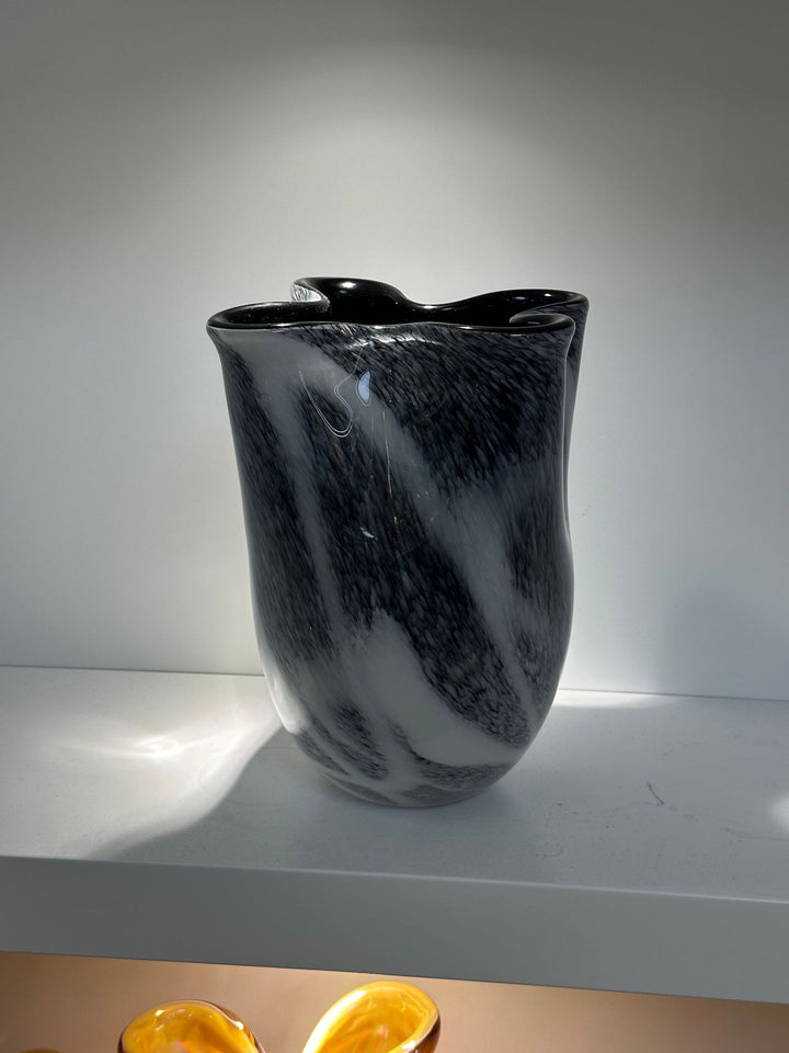Sculptural Handcrafted Decorative Glass Centerpiece Bowl Kalsten