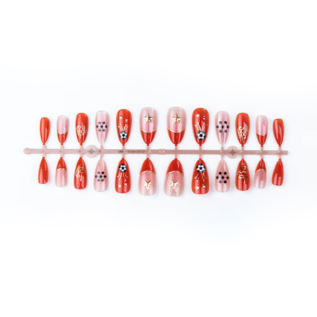 Sports-Themed Press-On Nail Art Set