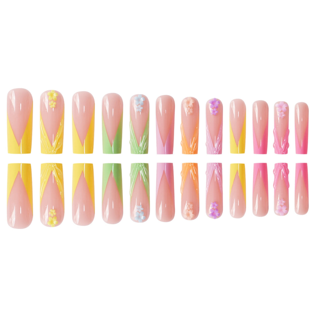 Decorative Floral Sculpted Press-On Nails Kalsten