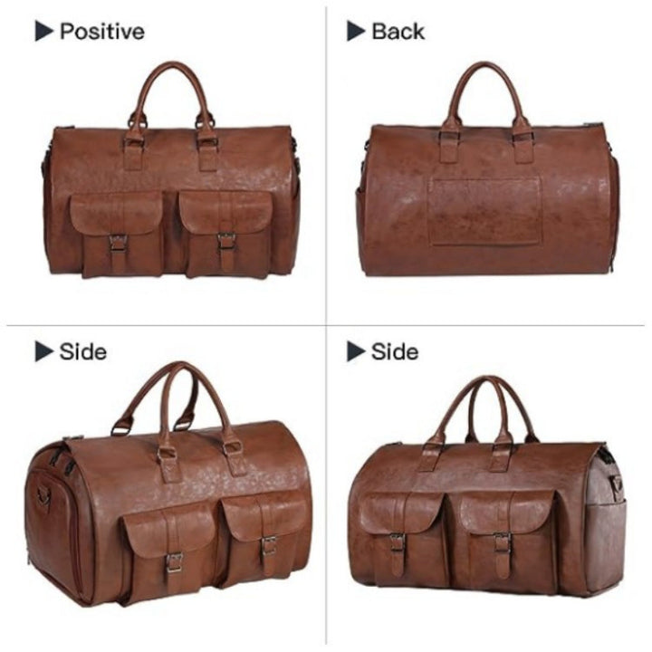 Premium Leather Weekender Duffle Bag Kalsten