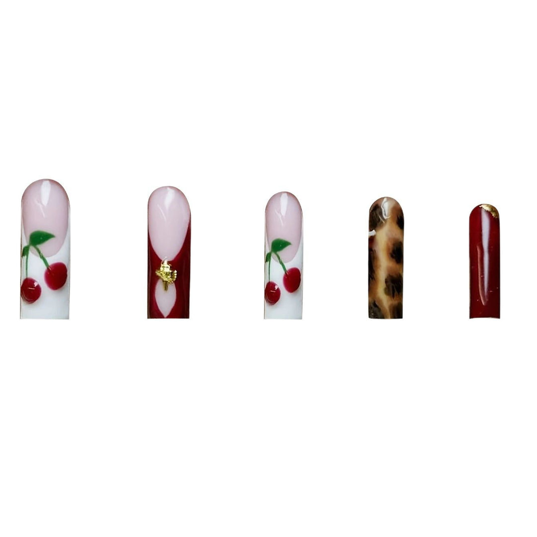 Artistic Cherry-Themed Nail Enhancements Kalsten