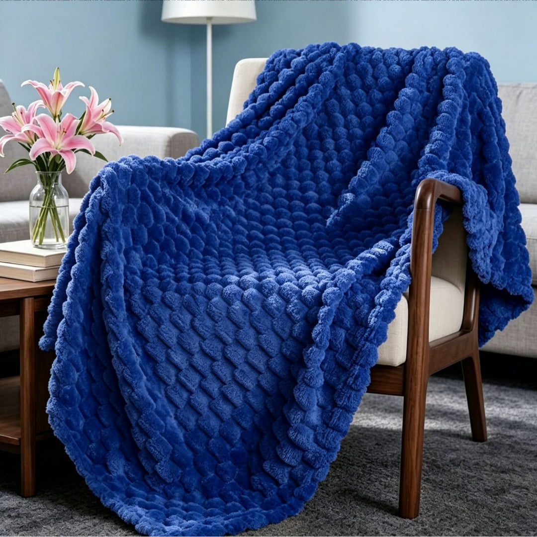 Premium Textured Plush Throw Blanket